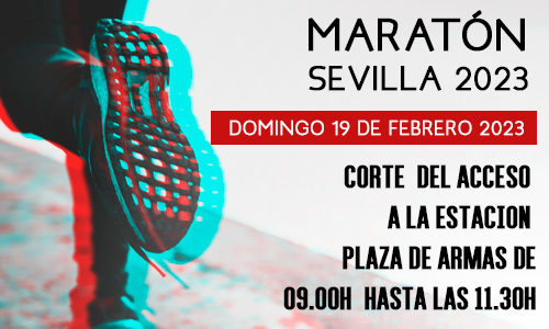 Cortes en Plaza de Armas por la Maratón de Sevilla 2023