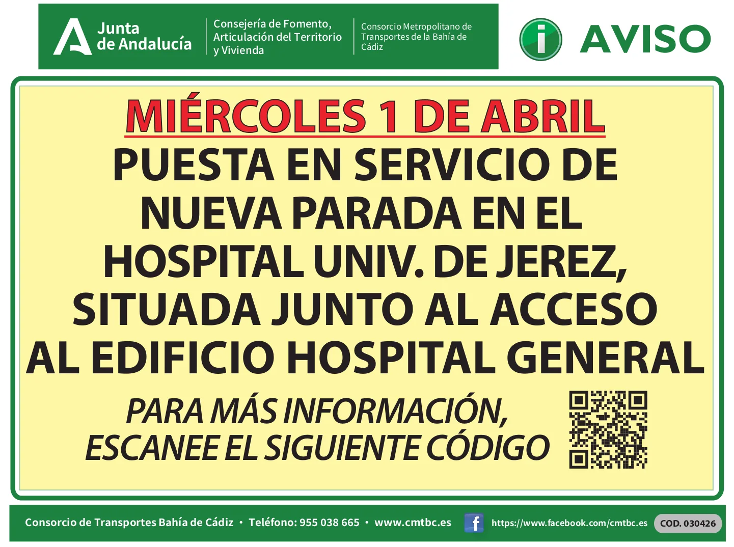 Imagen nueva parada en Hospital de Jerez